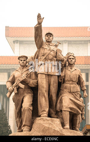 The marble statue in Tiananmen Square Stock Photo