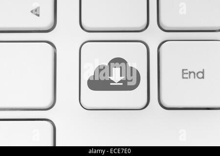 Download from cloud keyboard button Stock Photo