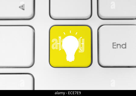 Yellow keyboard button with idea concept Stock Photo