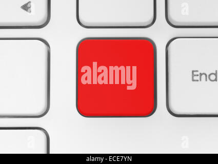 Blank red button on the keyboard close-up Stock Photo