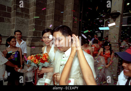 Wedding in Manila Cathedral. Intramuros. Manila. Philippines. The Manila Metropolitan Cathedral-Basilica, informally known as Ma Stock Photo