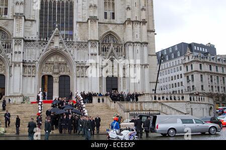 Brussels, Belgium. 12th Dec, 2014. Guests after the funeral of Queen Fabiola at the Sint-Michiels en Sint-Goedelekathedraal in Brussel, 12 Dicember 2014. Photo: RPE/Albert Nieboer/Netherlands OUT/ NO WIRE SERVICE-/dpa/Alamy Live News Stock Photo