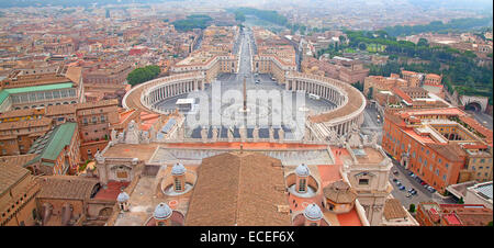 View on the St.Peter's square from the dome Stock Photo