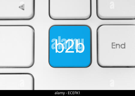 Blue B2B (business to business) button on keyboard close-up Stock Photo