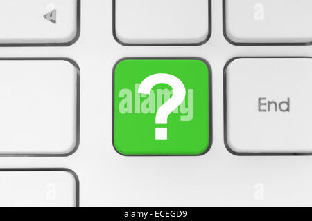 Question button on the keyboard Stock Photo