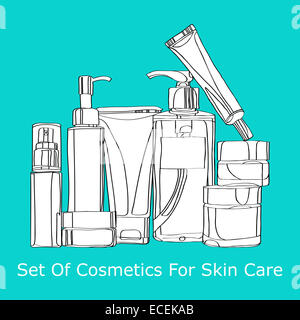 set of cosmetics for skin care Stock Photo