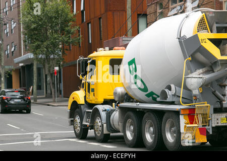 Boral ready mix concrete cement lorry in sydney,australia Stock Photo