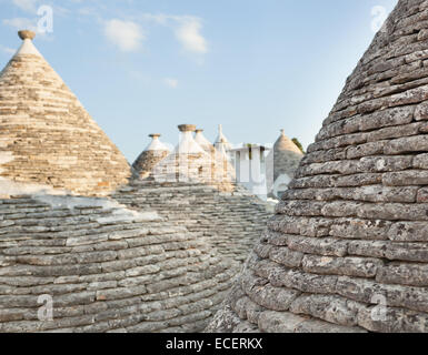 Trulli, the typical old houses in Alberobello in Puglia, Italy. Stock Photo