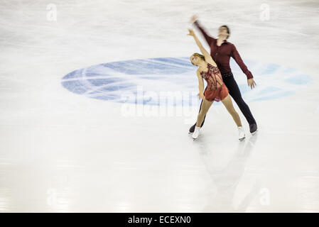 Barcelona, Spain. 12th Dec, 2014. JULIANNE SEGUIN/CHARLIE BILODEAU (CAN) perform the PAIR JUNIOR - Free program during the ISU Grand Prix of Figure Skating Final in Barcelona Credit:  Matthias Oesterle/ZUMA Wire/ZUMAPRESS.com/Alamy Live News Stock Photo