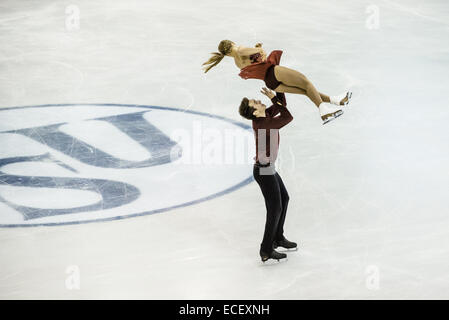 Barcelona, Spain. 12th Dec, 2014. JULIANNE SEGUIN/CHARLIE BILODEAU (CAN) perform the PAIR JUNIOR - Free program during the ISU Grand Prix of Figure Skating Final in Barcelona Credit:  Matthias Oesterle/ZUMA Wire/ZUMAPRESS.com/Alamy Live News Stock Photo