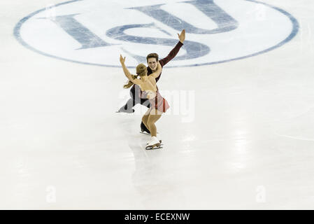 Barcelona, Spain. 12th Dec, 2014. JULIANNE SEGUIN/CHARLIE BILODEAU (CAN) perform the PAIR JUNIOR - Free program during the ISU Grand Prix of Figure Skating Final in Barcelona Credit:  Matthias Oesterle/ZUMA Wire/ZUMAPRESS.com/Alamy Live News Stock Photo