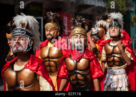 Soliders marching in the Moriones festival, Marinduque, Philippines Stock Photo