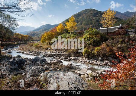 Fall colors at Mungyeong village, South Korea Stock Photo