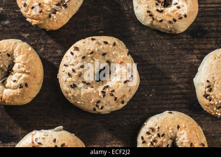Bagels on wood Stock Photo