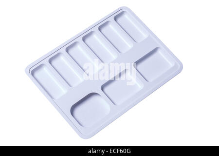 Plastic painter's palette isolated on white background Stock Photo