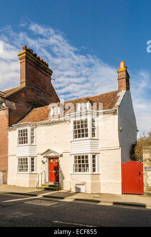 Part of Maltravers Street, Arundel, West Sussex, southern England. Stock Photo