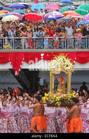 Waiving to Santo Nino, Sinulog Stock Photo