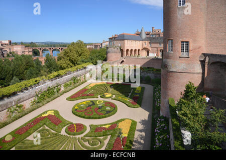 Formal French Garden of the Bishops Palace or Palais de la Berbie home to the Toulouse-Lautrec Museum Albi Tarn France Stock Photo