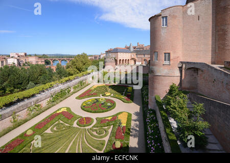 Formal French Garden of the Bishops Palace or Palais de la Berbie home to the Toulouse-Lautrec Museum Albi Tarn France Stock Photo