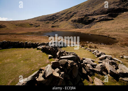 Dalehead Tarn, a prominent feature on the slopes of the mountain in the Lake District National Park. Stock Photo