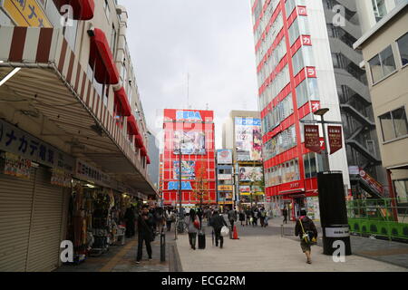 This image was captured in Akihabara, Japan in November 2014. Stock Photo