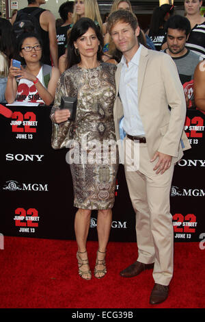 Premiere of  Metro-Goldwyn-Mayer Pictures and Columbia Pictures’ “22 JUMP STREET”  Featuring: Perrey Reeves,Johann Urb Where: WESTWOOD, California, United States When: 10 Jun 2014 Stock Photo