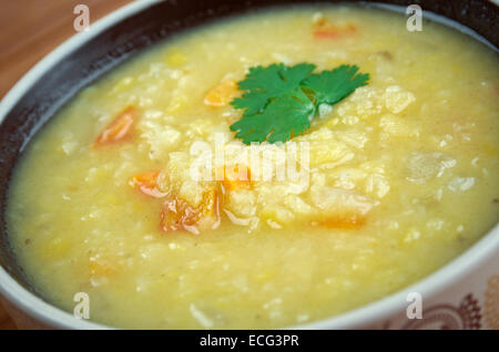 Bugdayli mercimek corbasi  - Turkish Farro Lentil Soup Stock Photo