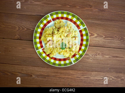 Fish and brewis - traditional Newfoundland meal consisting of codfish Stock Photo