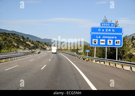 Spanish Highway Photographed in Catalonia, Spain Stock Photo