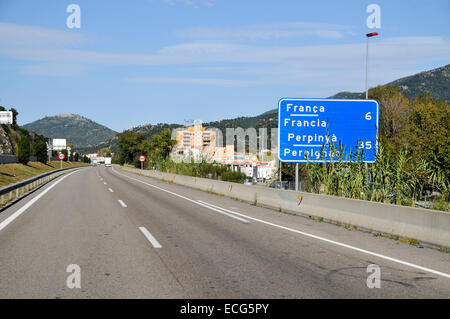 Spanish Highway Photographed in Catalonia, Spain Stock Photo