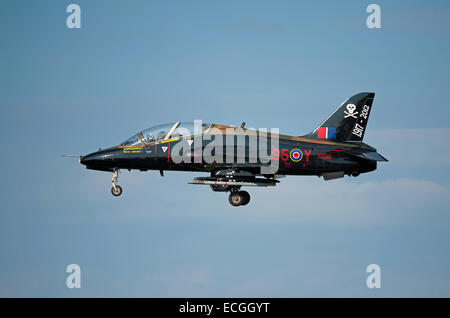 HS Hawk T1A XX318 from No 100 Squadron RAF Leeming on Joint Warrior exercise in the North of Scotland.  SCO 9351. Stock Photo