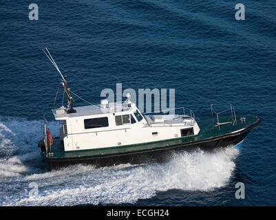 Pilot boat in Caribbean sea. Stock Photo