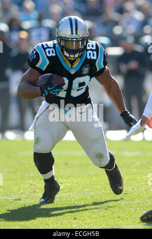 America Stadium, Charlotte, NC, USA. 14th Dec, 2014. Carolina Panthers running back Jonathan Stewart #28 during NFL football game between the Tampa Bay Buccaneers and the Carolina Panthers at Bank of America Stadium, Charlotte, NC. © csm/Alamy Live News Stock Photo