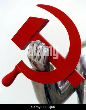 Hammer and Sickle - detail of sculpture in London art gallery Stock Photo
