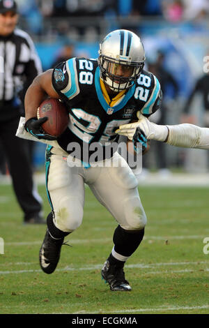 America Stadium, Charlotte, NC, USA. 14th Dec, 2014. Carolina Panthers running back Jonathan Stewart #28 during NFL football game between the Tampa Bay Buccaneers and the Carolina Panthers at Bank of America Stadium, Charlotte, NC. Credit:  csm/Alamy Live News Stock Photo