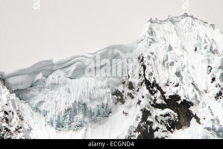 Epic Snow and Ice Formations in the Cordillera Huayhuash, Peru Stock Photo