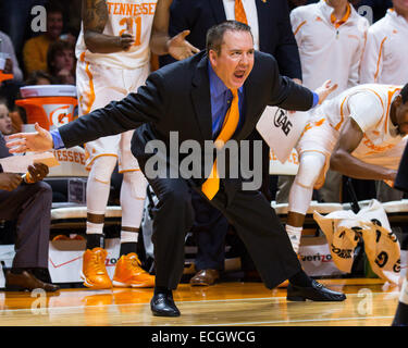 December 14, 2014: head coach Donnie Tyndall of the Tennessee Volunteers during the NCAA basketball game between the University of Tennessee Volunteers and the Butler University Bulldogs at Thompson Boling Arena in Knoxville TN Stock Photo