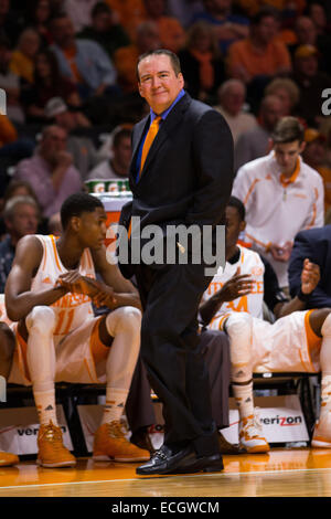 December 14, 2014: head coach Donnie Tyndall of the Tennessee Volunteers during the NCAA basketball game between the University of Tennessee Volunteers and the Butler University Bulldogs at Thompson Boling Arena in Knoxville TN Stock Photo