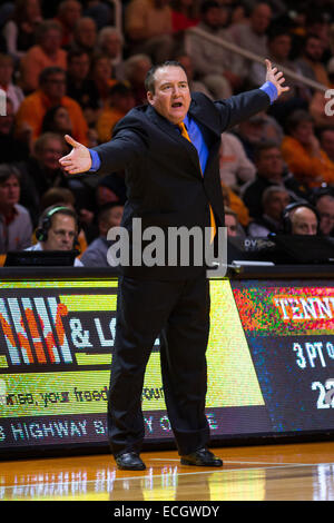 December 14, 2014: head coach Donnie Tyndall of the Tennessee Volunteers during the NCAA basketball game between the University of Tennessee Volunteers and the Butler University Bulldogs at Thompson Boling Arena in Knoxville TN Stock Photo