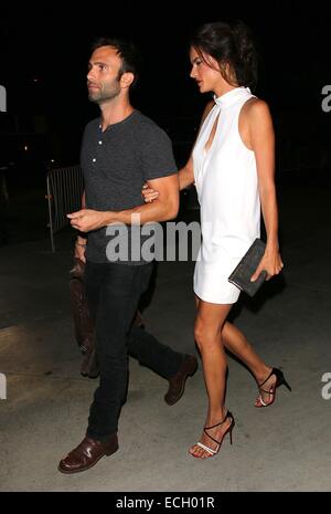 Alessandra Ambrosio and fiance, Jamie Mazur on a night out together in Culver City  Featuring: Alessandra Ambrosio Where: Los Angeles, California, United States When: 11 Jun 2014 Stock Photo