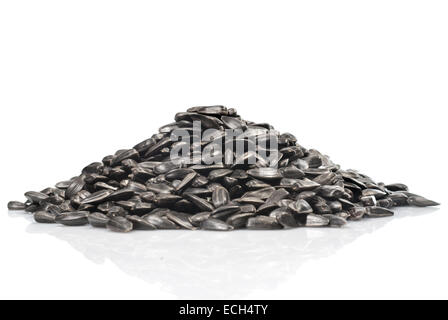 Black sunflower seeds isolated on white background Stock Photo - Alamy