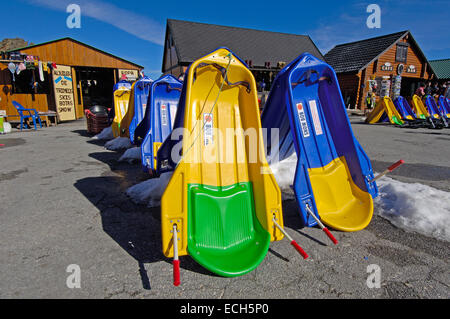 Sleds, Sierra Nevada, Granada, Andalusia, Spain, Europe Stock Photo