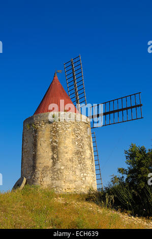 Alphonse Daudet's windmill, near Arles, Bouches du Rhone, Provence, France, Europe Stock Photo