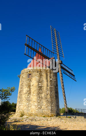 Alphonse Daudet's windmill, near Arles, Bouches du Rhone, Provence, France, Europe Stock Photo