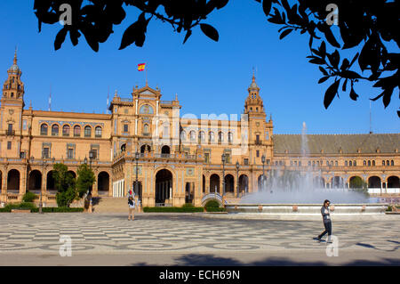 Plaza de España in María Luisa Park, Seville, Andalusia, Spain, Europe Stock Photo