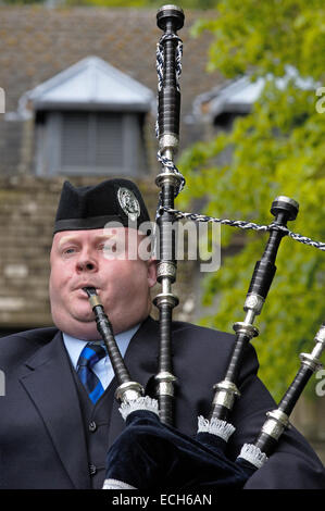 The Grampian Police Pipe Band at Balmoral Castle, Aberdeenshire, Scotland, United Kingdom, Europe Stock Photo