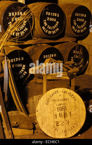 Talisker distillery, single malt whisky, Skye Island, Highlands region, Scotland, United Kingdom, Europe Stock Photo