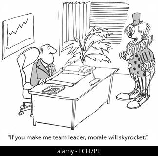 'If you make me team leader, morale will skyrocket.' Stock Vector