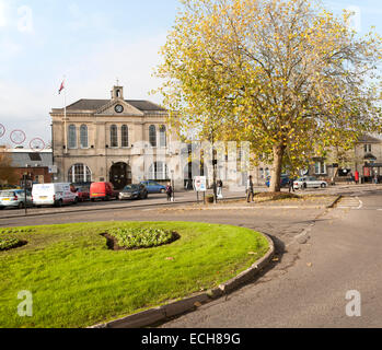 Historic town hall building in the centre of  Melksham, Wiltshire, England, UK Stock Photo