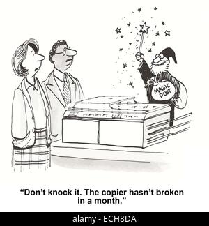 "Don't knock it.  The copier hasn't broken in a month." Stock Vector
